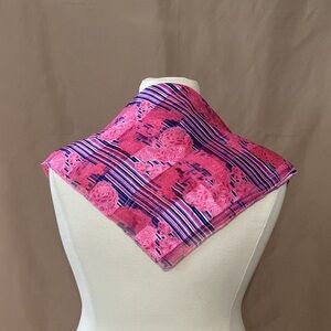 Pink Floral Checkered Scarf